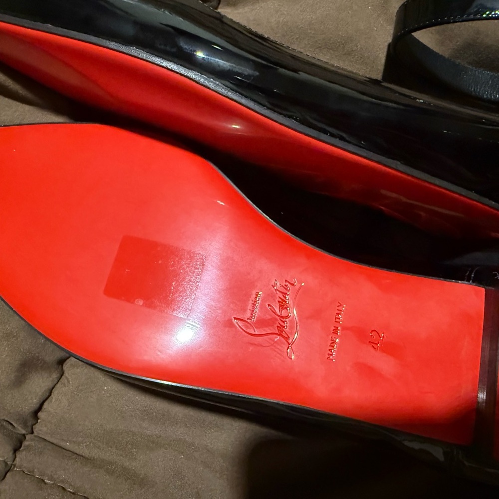 Christian Louboutin Black Patent Leather Flats